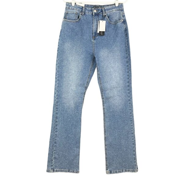 Black Tape Women Blue Denim Jeans Size 29 Kim High Rise Straight Leg Stretch NWT - Picture 1 of 11